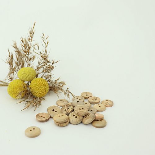 Bio Holzknopf Olivenholz geschüsselt 12mm