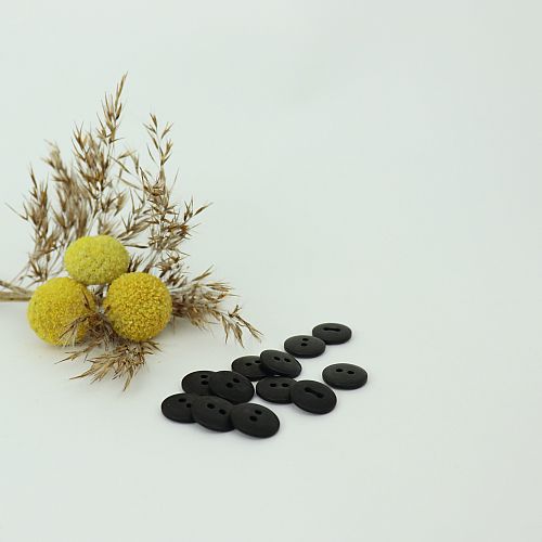 Bio Knopf Echt Steinnuss 12mm Blauholz schwarz matt pflanzengefärbt vegan
