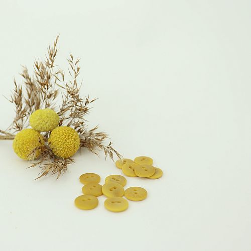 Bio Knopf Echt Steinnuss 12mm Färberwau gelb pflanzengefärbt vegan
