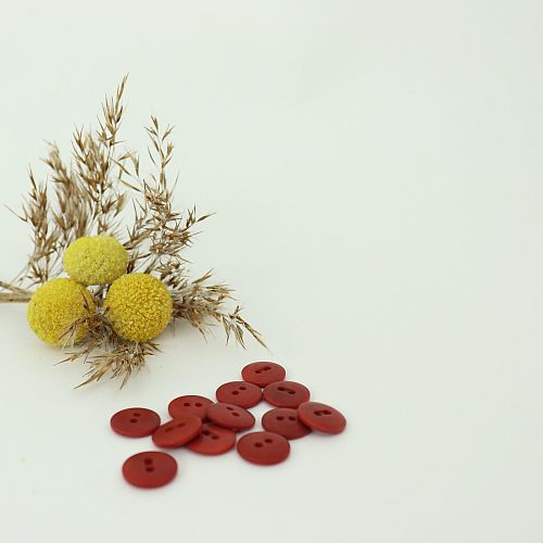 Bio Knopf Echt Steinnuss 12mm Krappwurzel rot pflanzengefärbt vegan