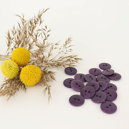 Bio Knopf Echt Steinnuss 15mm lila pflanzengefärbt vegan