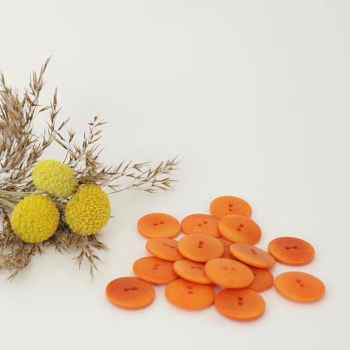 Bio Knopf Echt Steinnuss 20mm orange matt