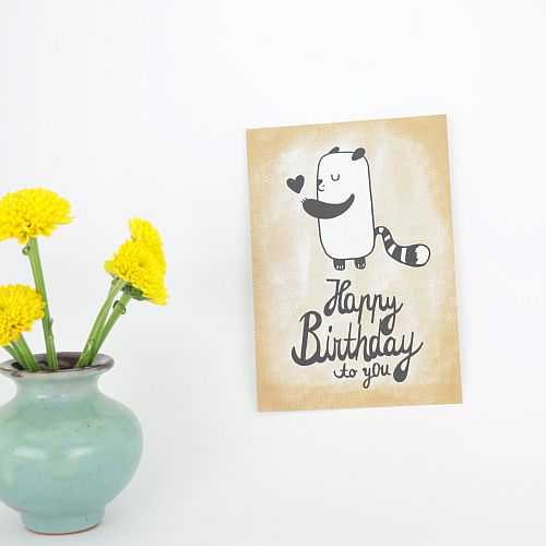 Tigapigs Postkarte zum Geburtstag Motiv Happy Birthday to you