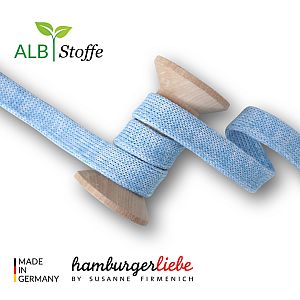 Bio Kordel Cord ME Azurblau meliert 1,2cm Hamburger Liebe by Albstoffe