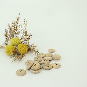 Bio Holzknopf Olivenholz geschüsselt 15mm