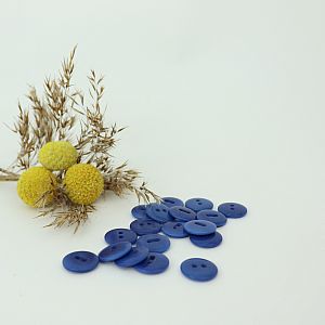 Bio Knopf Echt Steinnuss 15mm Victoria blau glänzend