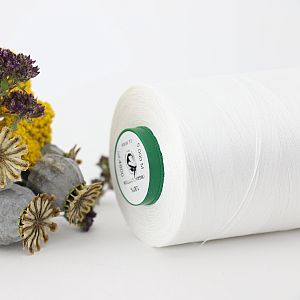 Nähgarn Weiß 100% Bio Baumwolle Scanfil 5000m Kone